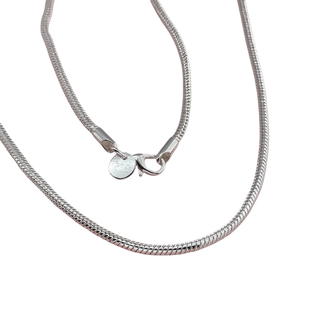 Popular 925 Silver Snake Bone Necklace 3MM, 40-75CM – Trendy In Europe & America