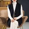 Gilet in Maglia da Donna Scollo a V Lavorazione a Treccia Colore Unito Gilet Cardigan Caldo Morbido Autunno Inverno