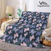Purple Butterfly Ditsy Flannel Blanket Warm Soft Halloween Christmas Decorative Couch Warm Cozy All-Season Gift