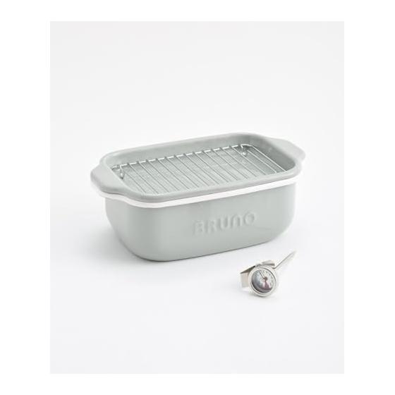 BRUNO Fuji Enamel Enamel Square Deep Tempura Pot 20cm Compact Easy to Wash Easy to Care Gas IH Thermometer Included Housewarming Gift School Entrance