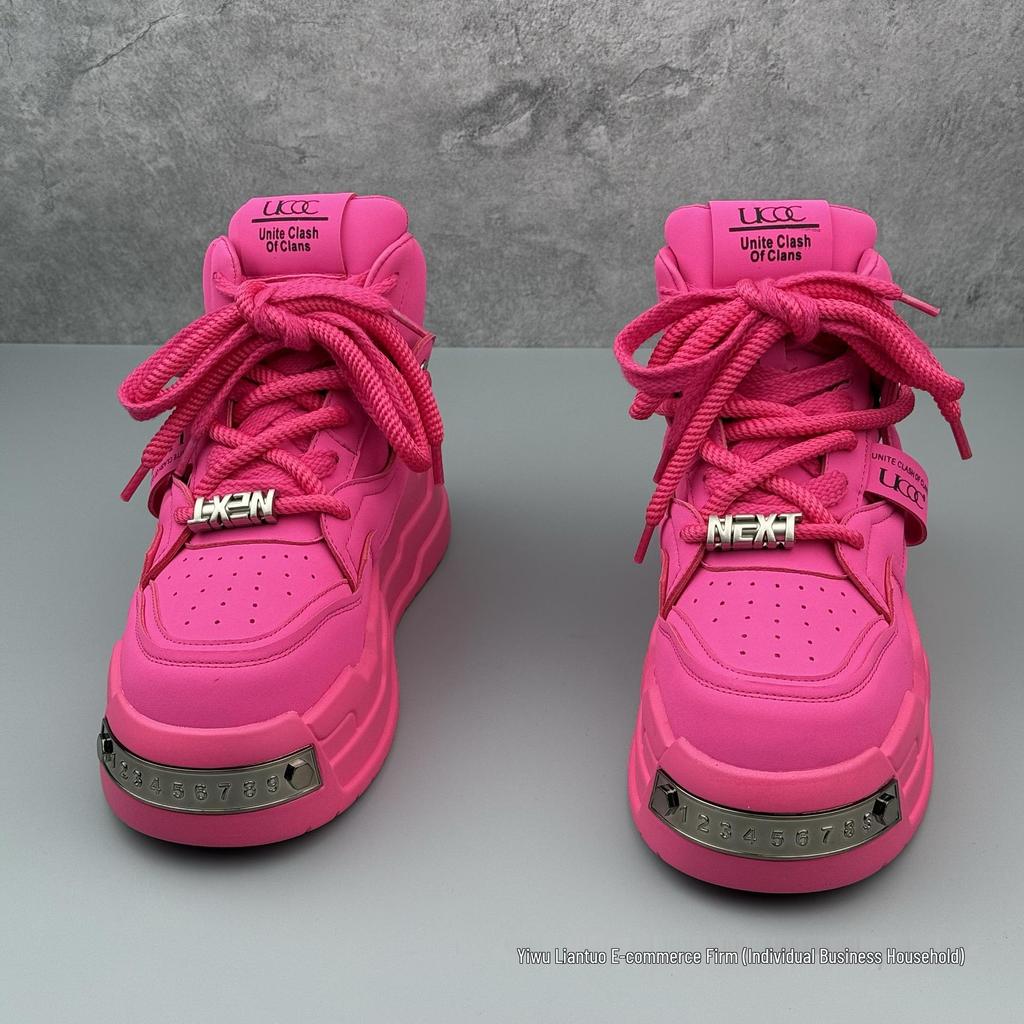 Męskie Sneakersy na Kostkę 2025: Jesienne Buty na Grubej Podeszwie, Podwyższające Wzrost, Niszowy Design, Modne i Wszechstronne Trendsetterskie Buty