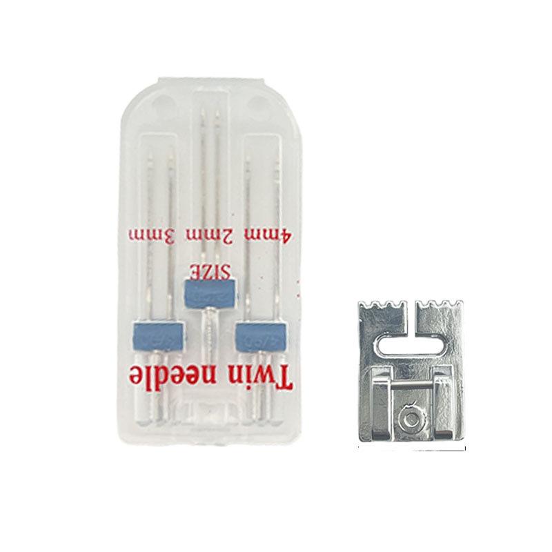 Twin Needle Sewing Machine Accessory Set: Includes Thickened Taco, Fine Taco, and 2/90, 3/90, 4/90mm Presser Foot.