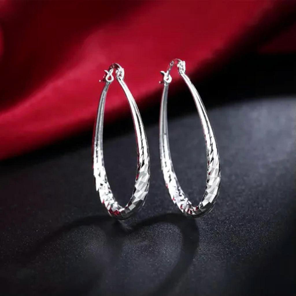 RSAMD Hot 925 sterling Silver charms beautiful hoop earrings for woman fashion jewelry-Silver