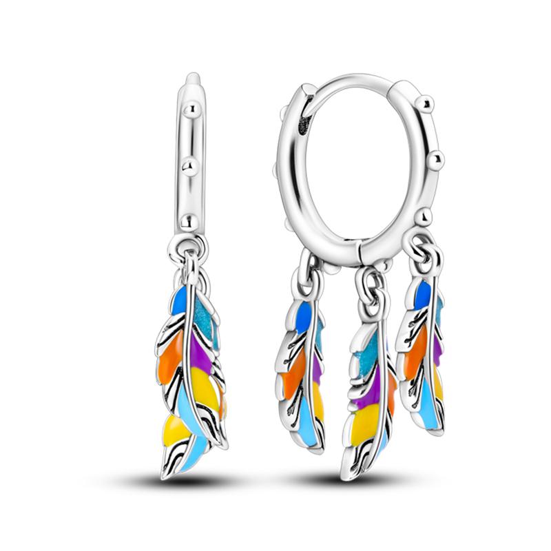 Fashion 925 Silver Color Earrings Blue Zircon Stars Moon Irregularity Earrings For Woman Fine Birthday Jewelry Gifts
