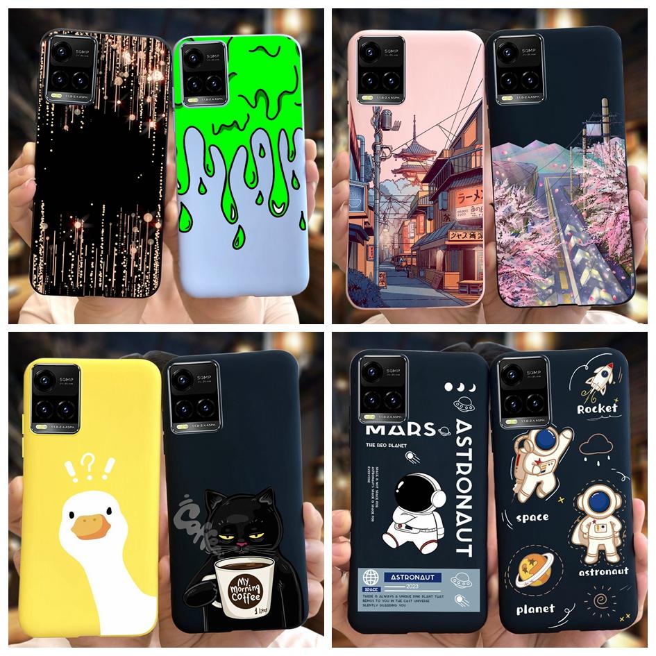 For Vivo Y21 2021 Case V2111 Cute Astronaut Duck Soft Silicone Cover For Vivo Y21s Y33s 4G Y21t Y33t Y21A V2110 V2135 V2109 Case