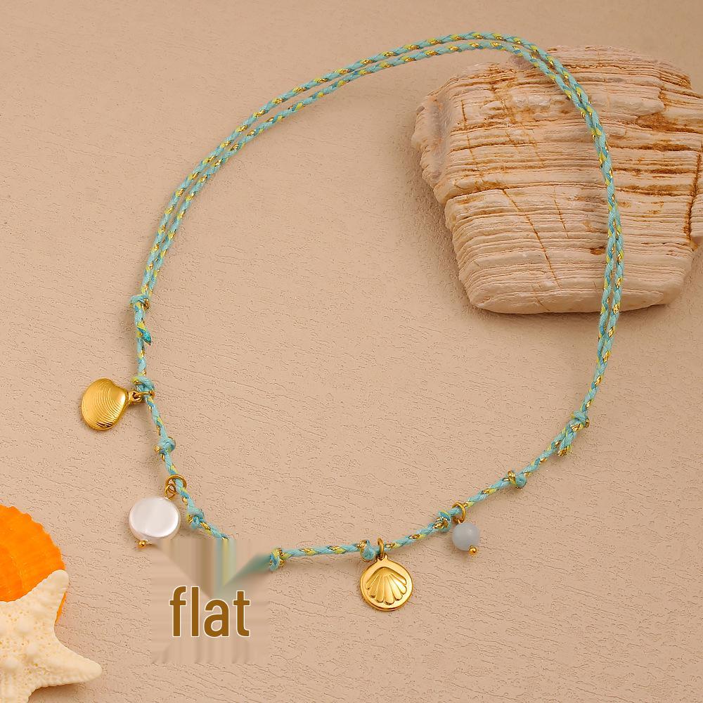Elegant Starfish Pearl  Shell Pendant Necklace with Adjustable Titanium Chain