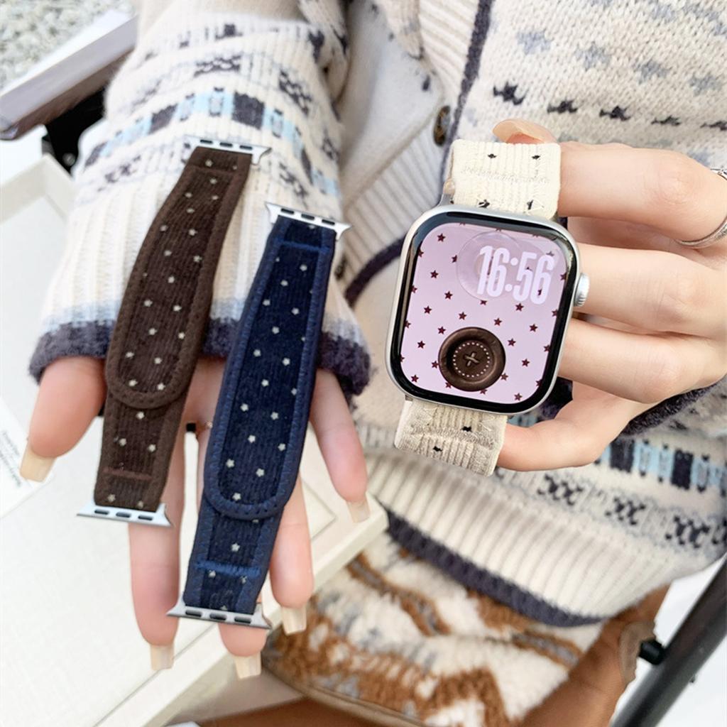 Corduroy Strap for Apple Watch Ultra 3/2 49mm 38 40 42 44 45 46mm Women Sports Band for Iwatch S11 10 9 8 7 SE3 Fashion Bracelet