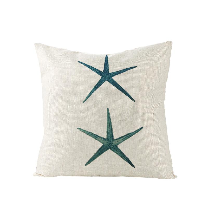 Home Marine Life Polyester Printed Pillow Case Combination Car Pillow Cushion Cover