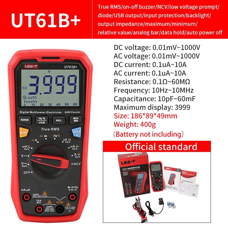 UNI-T Digital Multimeter Professional AC DC Electrical Multi Meter UT890C UT890D+ UT89X UT89XD UT161E UT61B+ UT61D+ UT61E Plus