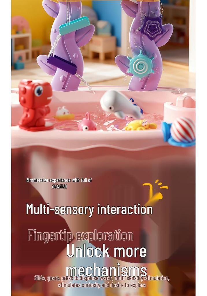Children's Day Electric Water Play Table: Role-Playing Dishwashing, Fishing, Slide, and Sprinkler Toys