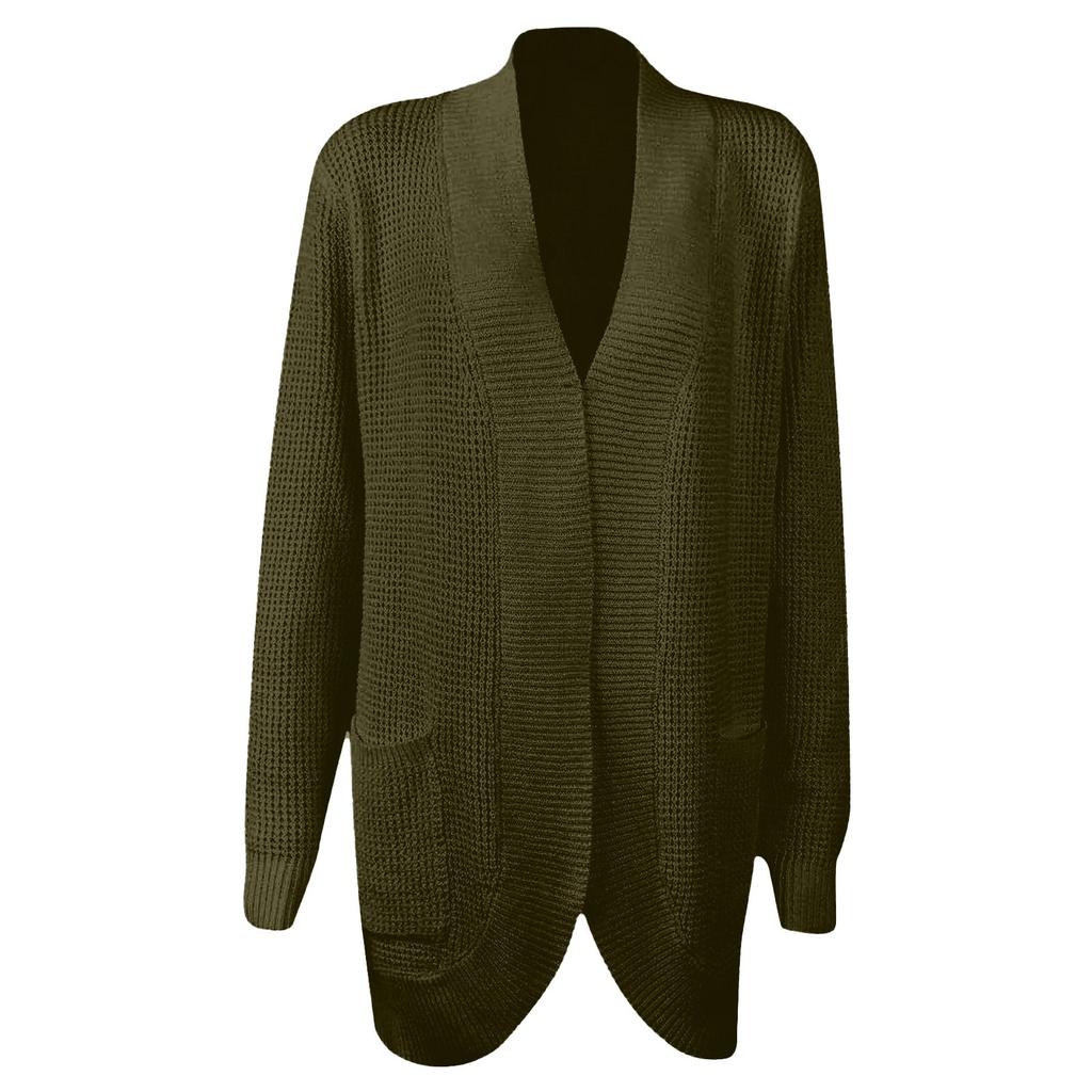 Damenmode, lässig, vorne offen, lange Ärmel, grob gestrickt, Strickjacken, Pullover, Oberbekleidung, Mäntel