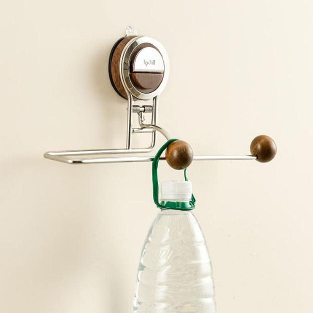 Wall Mounted Suction Cup Roll Paper Holder Punch-Free Dishcloth Hanging Rag Rack for Home