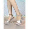 Women's 12cm Clear Heel Slide Sandals - Chunky Platform Sexy Shoes for Stage Runway & Outdoor LFD-19866-12