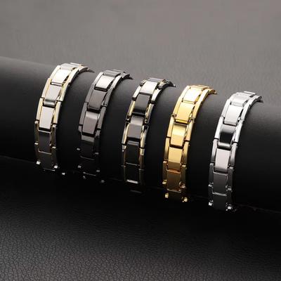 Bracelet Manchette en Acier Inoxydable Mode Largeur 9mm Bracelet Élastique à Breloques Italien Design Simple Hommes Femmes Bijoux DIY Cadeaux