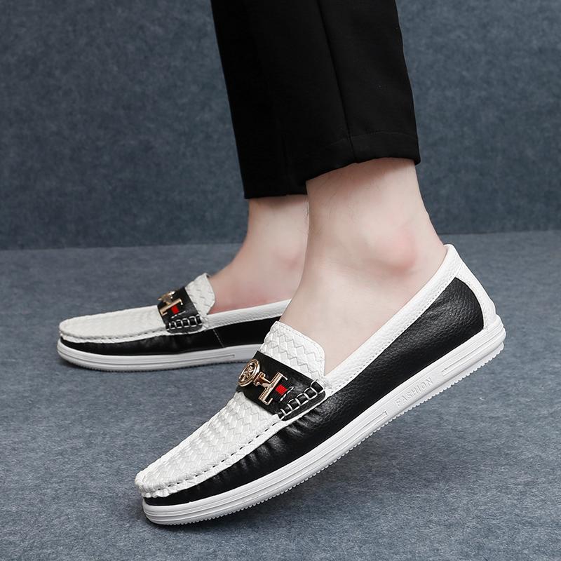 Męskie mokasyny buty do jazdy białe biznesowe biurowe płaskie casualowe wsuwane buty w dużych rozmiarach dla mężczyzn
