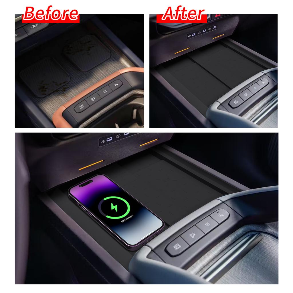Smabee for Geely EX2 Max 2024-2026 (Not Fit EX2 Pro) Car Mobile Wireless Charge Anti-Slip Mats Interior Accessiories Black