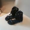 Sandali Romani Estivi a Fascia Singola per Bambina Borchie Nappe Sandali Alti Scarpe da Ginnastica Morbide da Bambina Scarpe Eleganti Bohemien