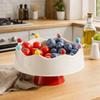 Crown Design Fruit Serving Plate Large Capacity Snack Plate Fruit Bowl  with Fork  Coffee Table
