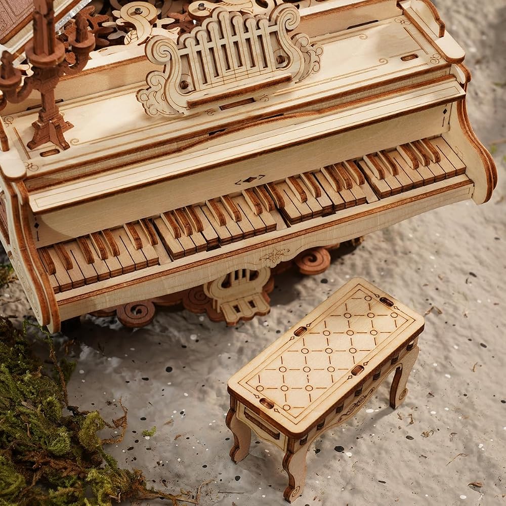 ROKR 3D Wooden Puzzle Mechanical Piano Music Box DIY Craft Kit