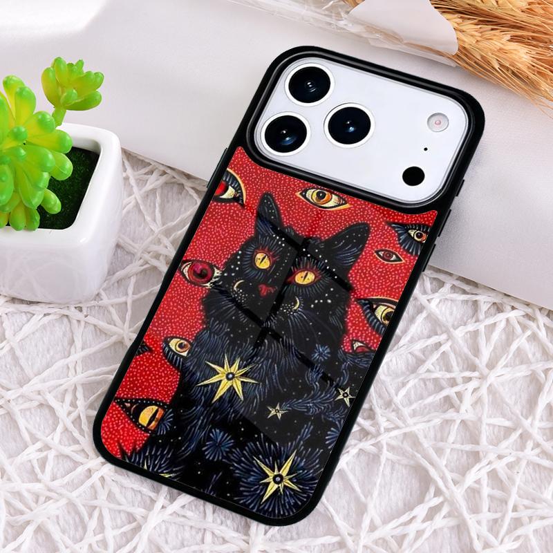 Mystery Cat Shockproof Phone Case for iPhone 17 Air 16e 15 11 12 14 13 Pro Max Cover Coque