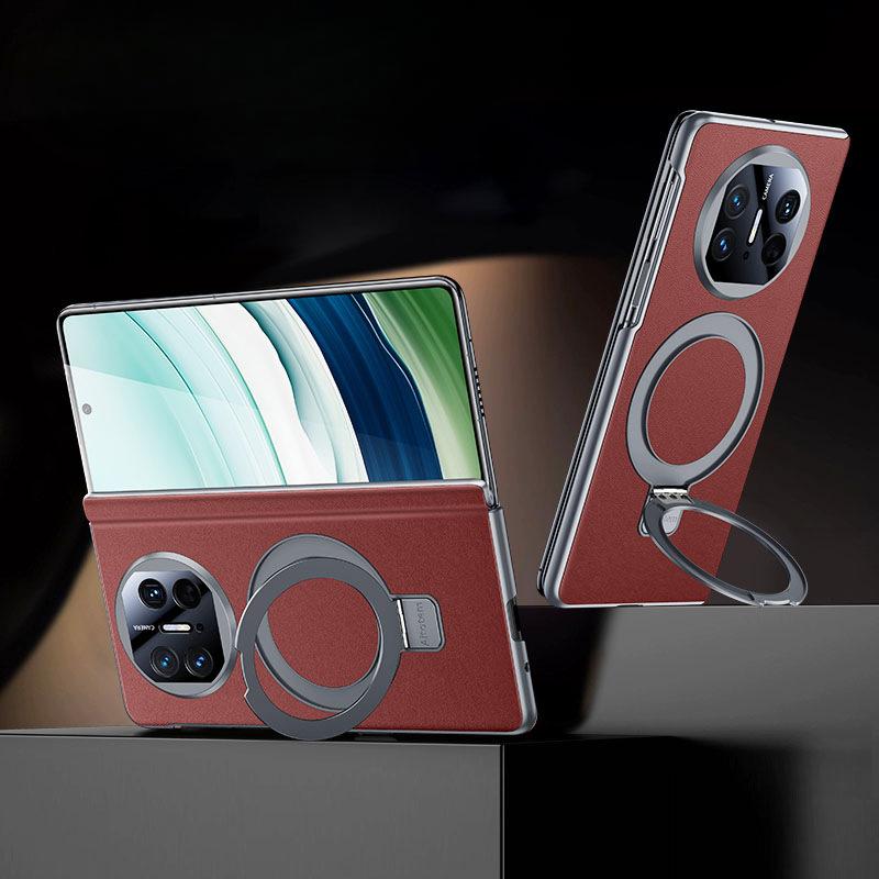 Suitable for Huawei Matex5 Mobile Phone Case Center Shaft Hinge X3 Magnetic Bracket Business Men's Lens Full-inclusive X6 Leather Case