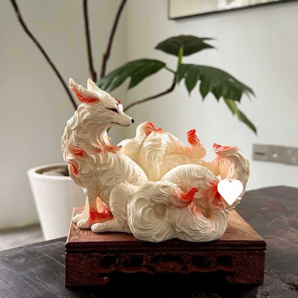 Nine Tailed Ornament Small Nine Tailed Spirit Buddha Hall Statue Home Decoration Desktop Ornament