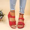 Large Size Hole Shoes Wedge Heel New Retro Women's Sandals Without Round Head Car Line Summer Comfortable Sandals Women