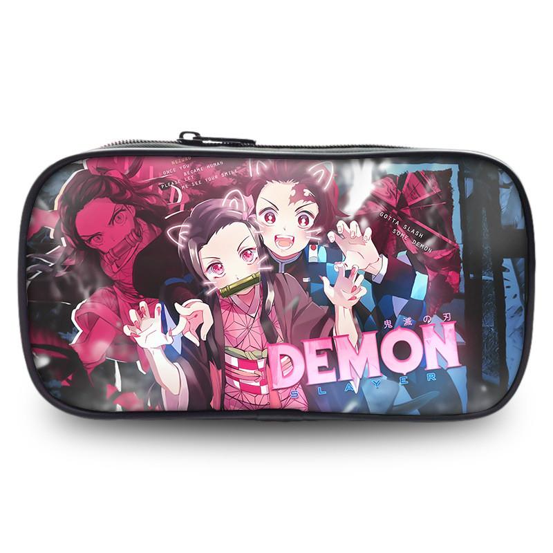 Durable Slayer Demon Pen Bag Versatile Oxford Fabric Large Capacity Stationery Holder