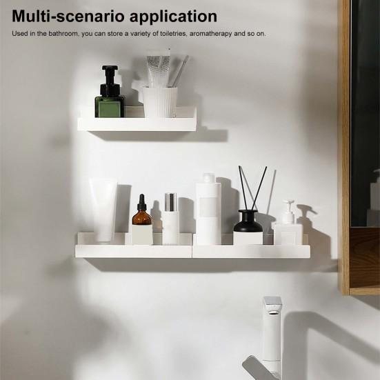 Vegghylle for bad Sporløse klistremerker Enkel installasjon Oppbevaringsstativ Hjemmeinnredning Veggmontert hylle Kjøkkenleker Essentials Organizer