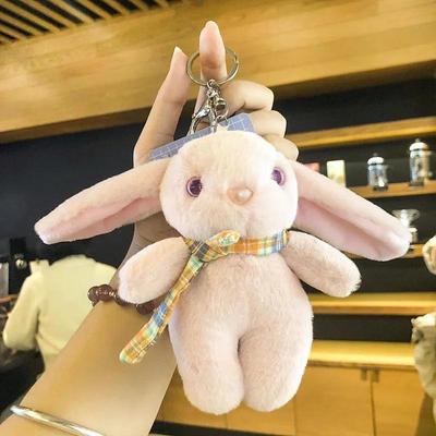 Accessories Creative Gifts Cartoon Long Eared Rabbit Keychain Pendant Plush Doll Cute Schoolbag Pendant Couple Key Chains