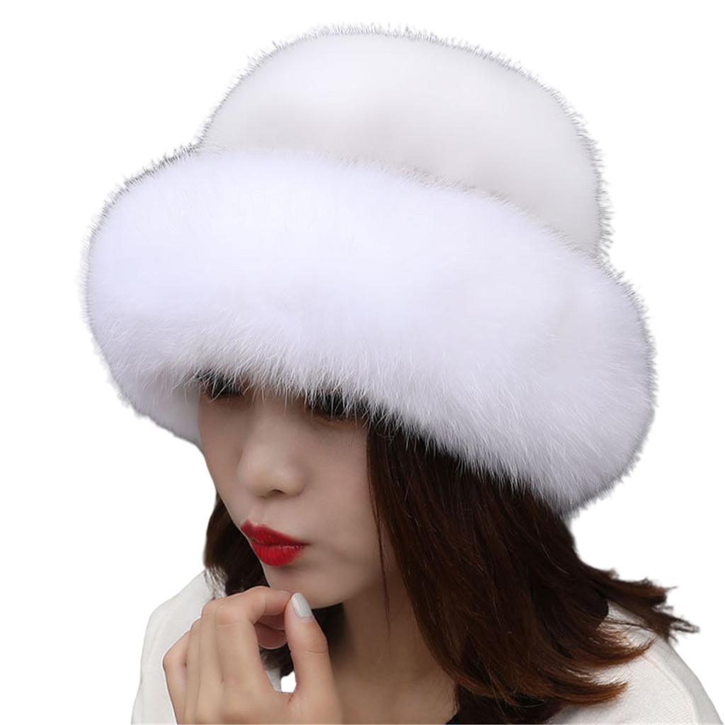 Fluffy Hat,Warm Women's Winter Hat,Faux Fur Trimmed Fashion Hat,Windproof Russian Hat For Outdoor Warm Hats Christmas Gift