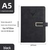 A5 Thickened Soft Leather Notebook with Deer Head Buckle – Elegant Business & Study Journal.