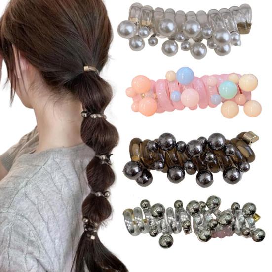 4Pcs Hair Rope Non-Damage Elastic Hair Ties Women Girls Reusable Non-Slip Bubble Braided Headband Hair Accessories