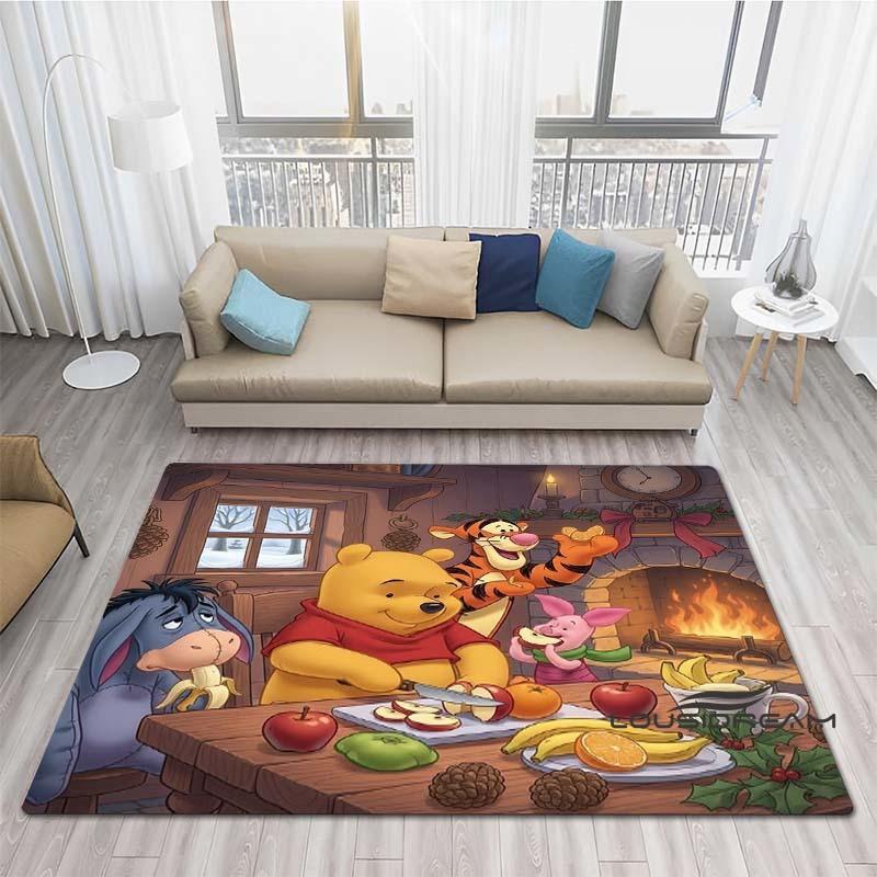 Winnie The Pooh Cartoon Pattern Rug, Bedroom Play Mat, Bedroom Decor Rug, Living Room Rug, Crawling Mat, Gift Rug
