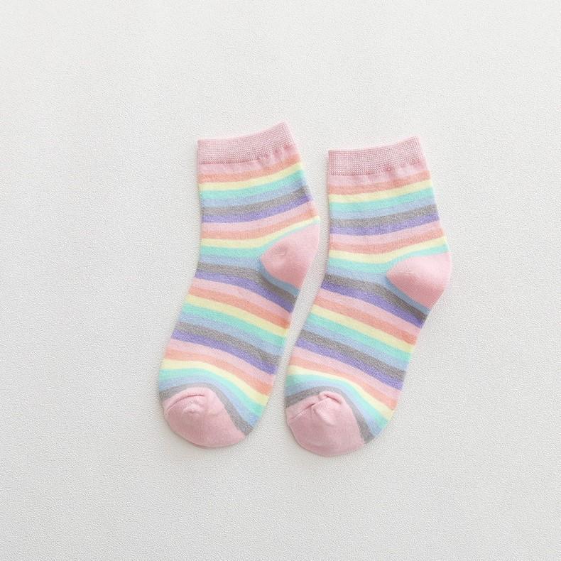 Striped Cotton Womens Custom Logo Crew Sock Christmas Socks Fashion Designer Sparkle Sox One Size розовый
