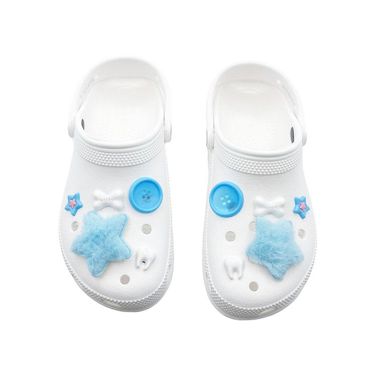 Crocs Classic Platform Lined Clog Underwater World Cute Campus EVA Comfortable, Fashionable and Versatile Hole Shoes Unisex White