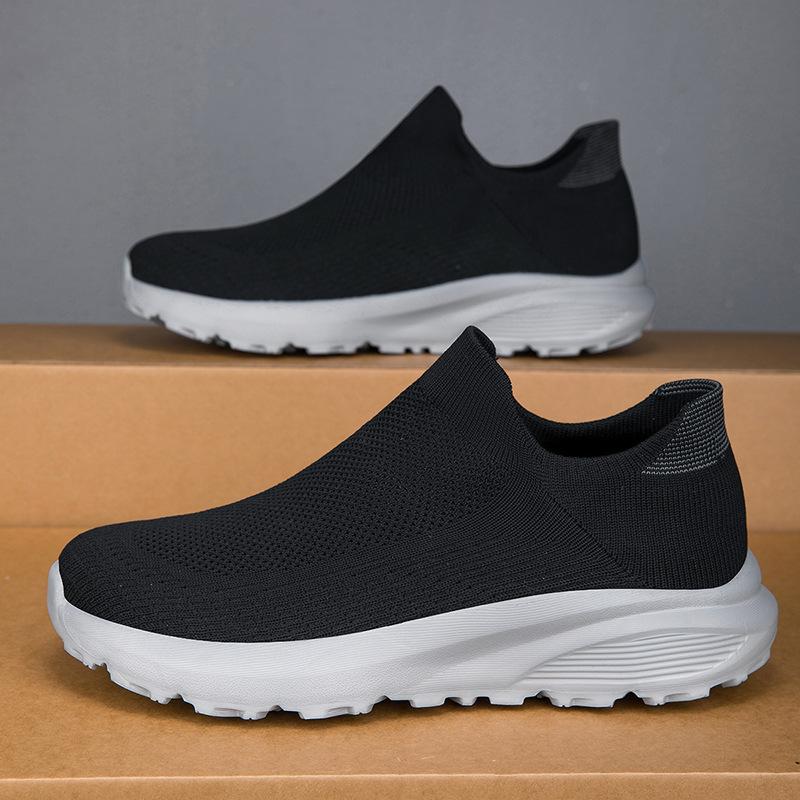 Classmate's New Men's Shoes Flying Woven Casual Shoes Overshoes Large Size Casual Shoes Socks Shoes Wide Head Shoes Sports Shoes