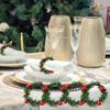6pcs PVC Christmas Pine Needle Napkin Ring Simulation Napkin Buckle Creative Napkin Holder  Xmas