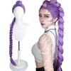 Rumi Cosplay Parrucca Sintetica Pre-Trecce Viola Capelli da Donna 105cm Coda di Cavallo Yaki Soffice Anime Parrucche Resistenti al Calore