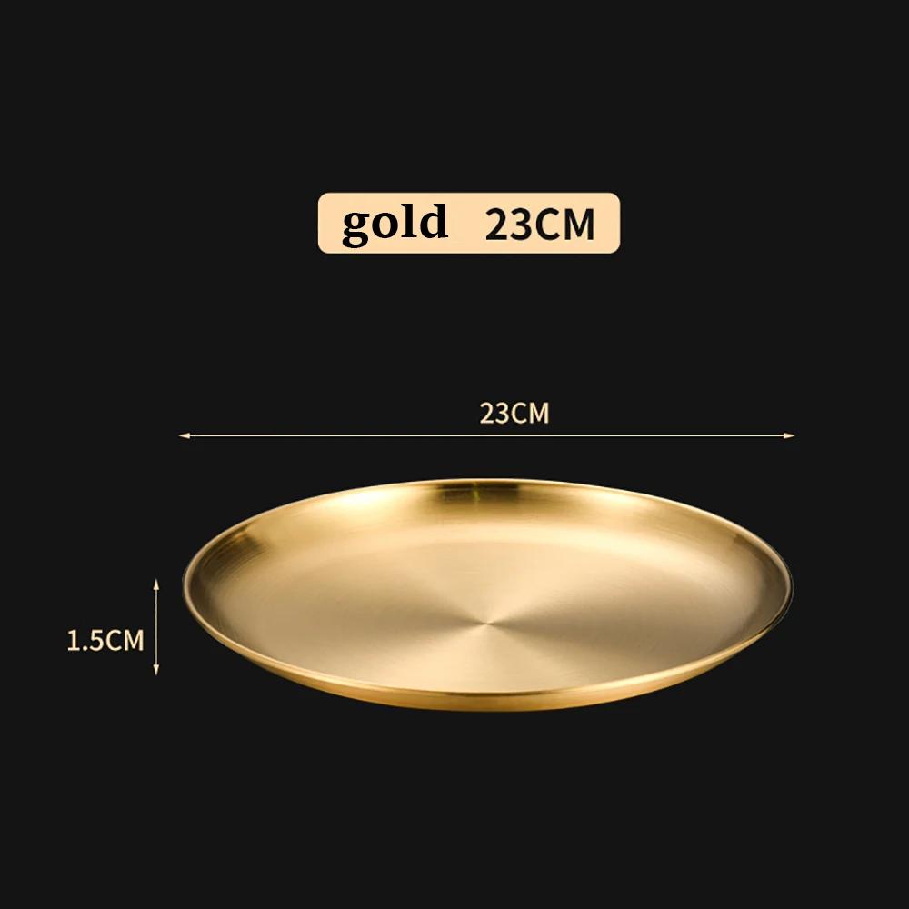 Stainless Steel Metal Round Dining Disc Bone Spitting Dish High Quality Shallow Tray Silver BBQ Disc Kitchen Plate Tableware