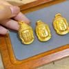 Vergoldete Damen Buddha Kopf Anhänger Halskette mit Sicherheitsverschluss - Hochwertiges simuliertes Gold Tathagata Schmuckaccessoire
