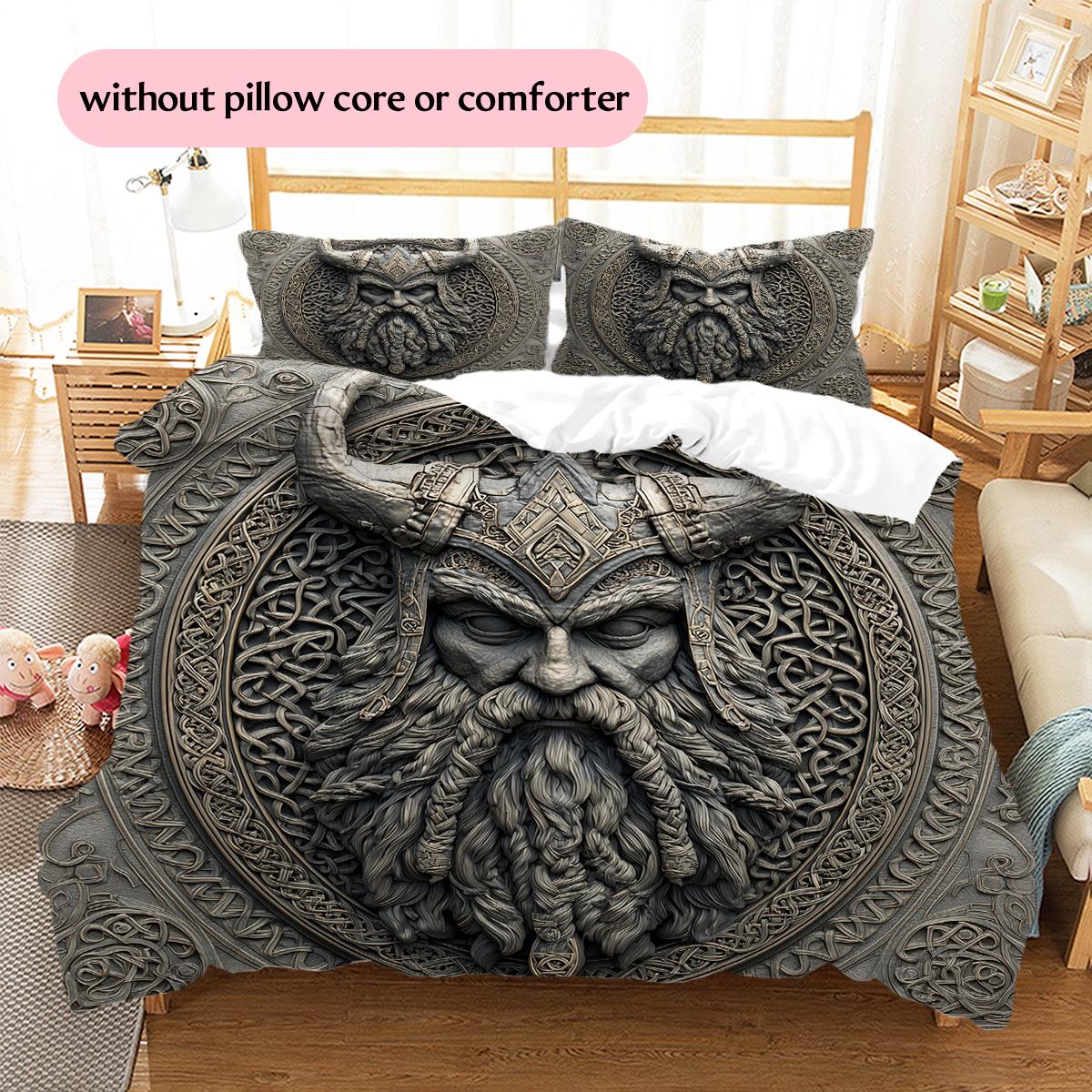 

Viking Warrior Pattern Bedding Home Decoration Birthday Gift (1 * duvet cover + 2 * pillowcase, without core) 135x200cm