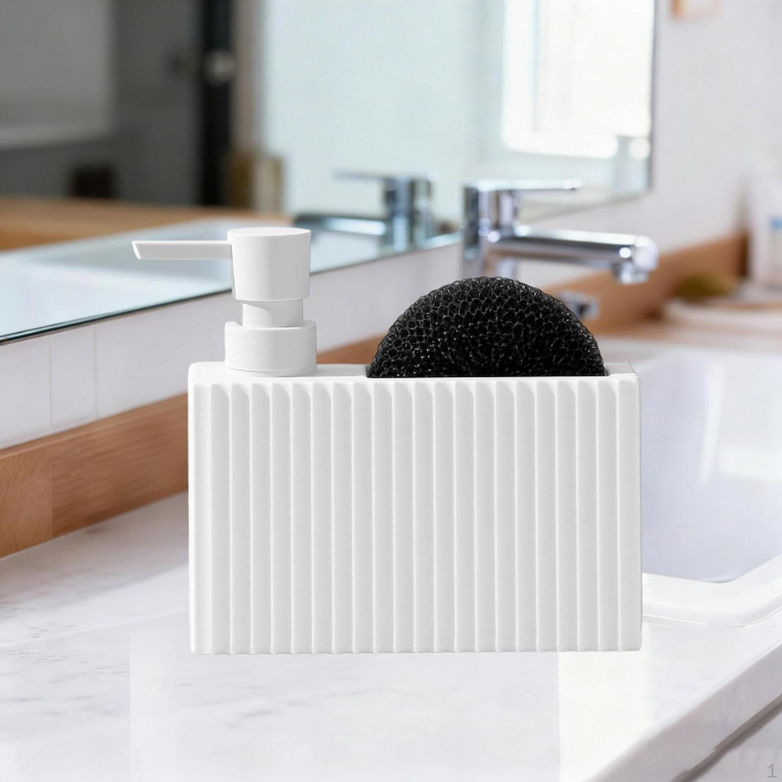 Аксессуары для дозатора мыла с держателем для губки, насос, практичные подарки, компактный органайзер для раковины