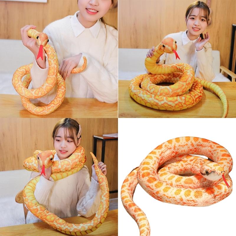 100cm Realistic Snake Stuffed Animal Toy For Home Decors and Educational Purposes Novelty Prank Plush Snake Dolls