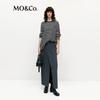 MO&Co. Women's Merino Wool Striped Long-Sleeve Top
