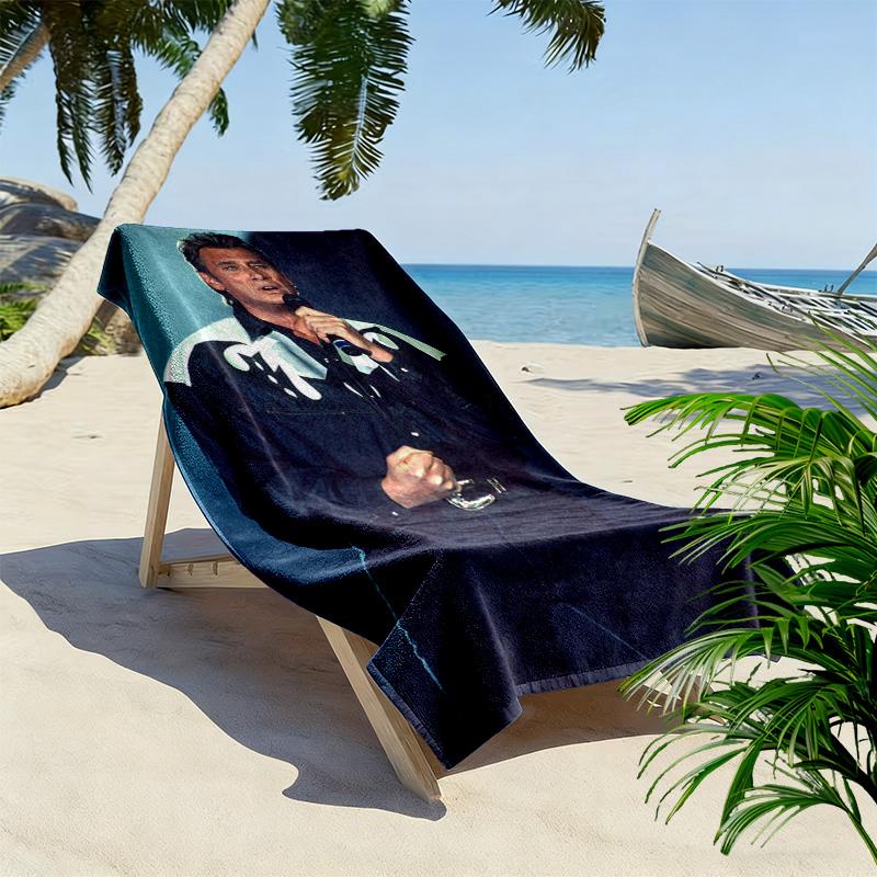 Rhythm: Johnny's Electric Night Beach Towel Beach Beach Towel for Vacation Photos Absorbent Bath Towel Quick-drying Swim Towel Seaside