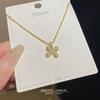 18K Gold Titanium Rhombus Clavicle Chain Necklace - Women’s Trendy Geometric Choker Pendant
