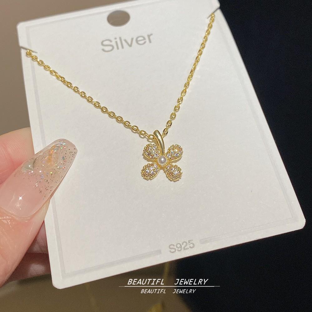 18K Gold Titanium Rhombus Clavicle Chain Necklace - Women’s Trendy Geometric Choker Pendant