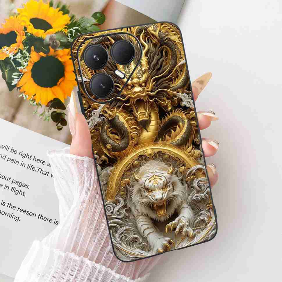 For Tecno Pova 7 Ultra 5G LJ9 Case Cartoon Cat Tiger Silicone TPU Black Cover For Tecno Pova 7Ultra 5G 6.67" Phone Cases Fundas