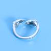 Qiaolanxuan Doppel-Delfin Liebe Imitation Sterlingsilber Verstellbarer Ring für Damen